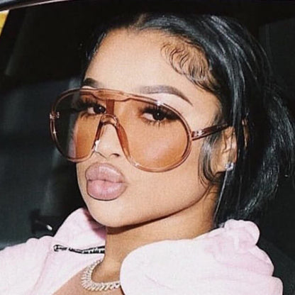 One Piece Oversized Aviator Sunglasses