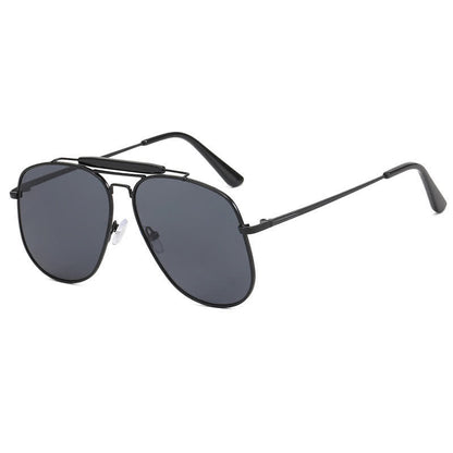 Double Bridges Oversized Frame Hipster Aviator Sunglasses