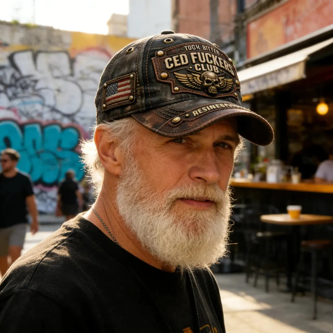 Vintage Distressed Baseball Cap - "Old Fuckers Club" Hat