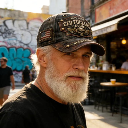 Vintage Distressed Baseball Cap - "Old Fuckers Club" Hat