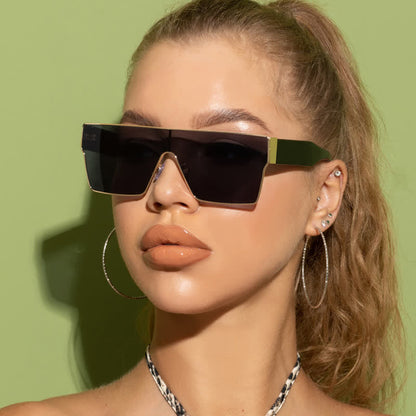 One-piece Square Frame Oversized Sunglasses