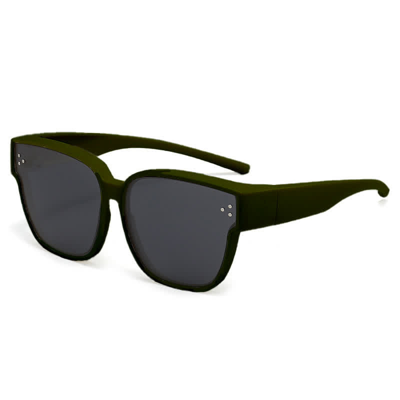 Fit Over Glasses Square Frame Classic Polarized Sunglasses for Women Men
