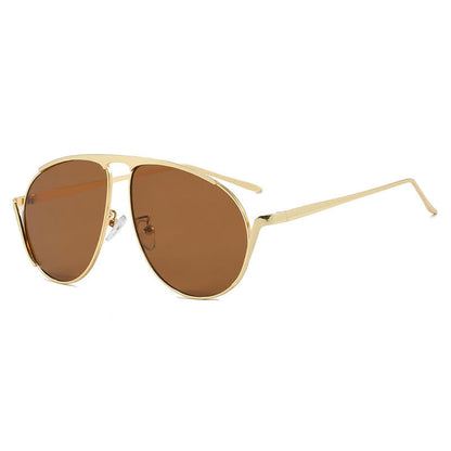 Hipster Metal Temples Aviator Sunglasses