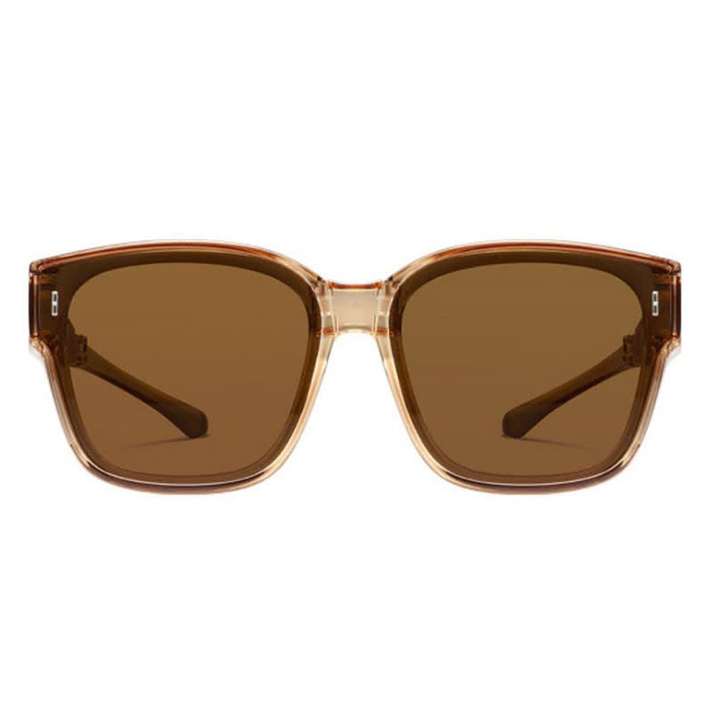 Fit Over Glasses Square Frame Foldable Sunglasses for Women Men