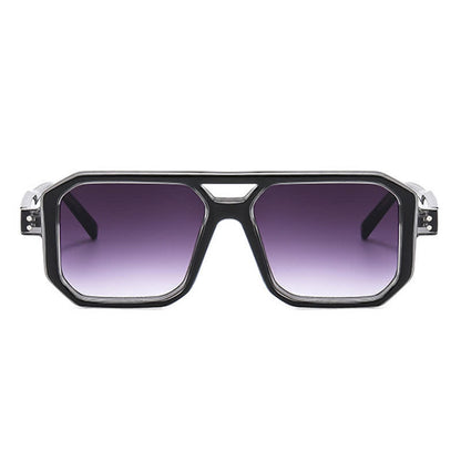 Trendy Square Frame Double Bridges Sunglasses