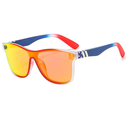 Women's Streamlined Sunglasses, Summer Personality Coating Gradient Reflective Oversized Sunglasses