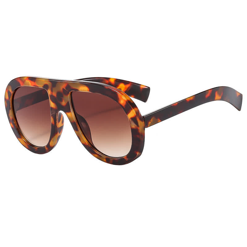 Oversized Frame Hipster Aviator Sunglasses