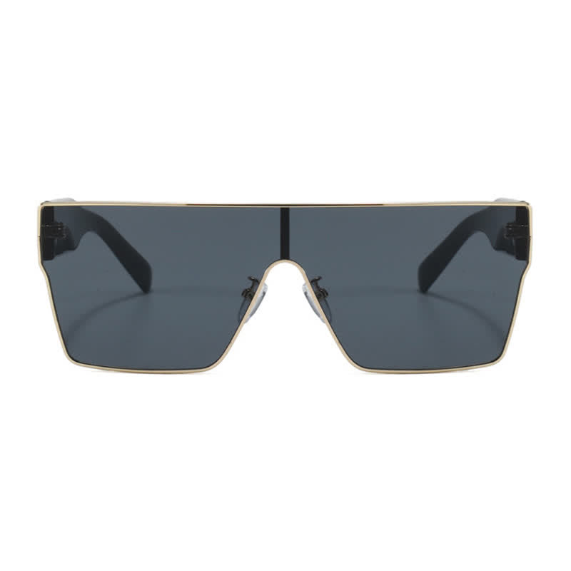 One-piece Square Frame Oversized Sunglasses