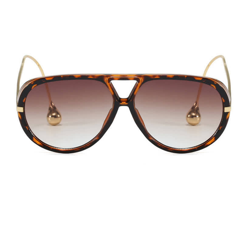 Double Bridges Metal Temples Aviator Sunglasses