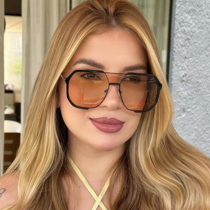 Unisex Double Bridges Aviator Sunglasses