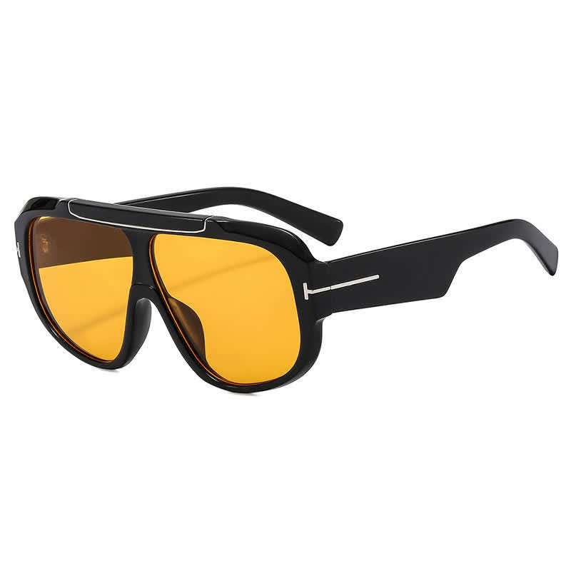 'T' Design Oversized Aviator Sunglasses