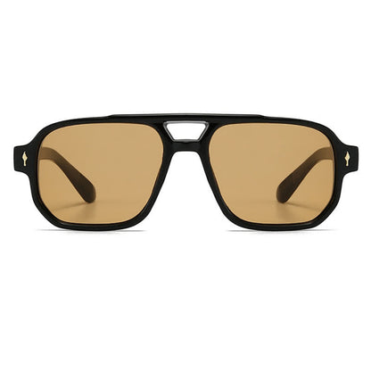 Square Frame Double Bridges Vintage Arrow Sunglasses