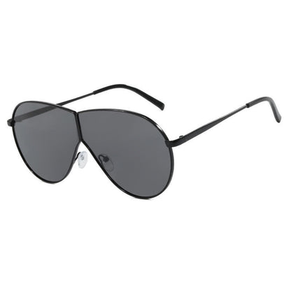 Hipster One-piece Metal Temples Aviator Sunglasses
