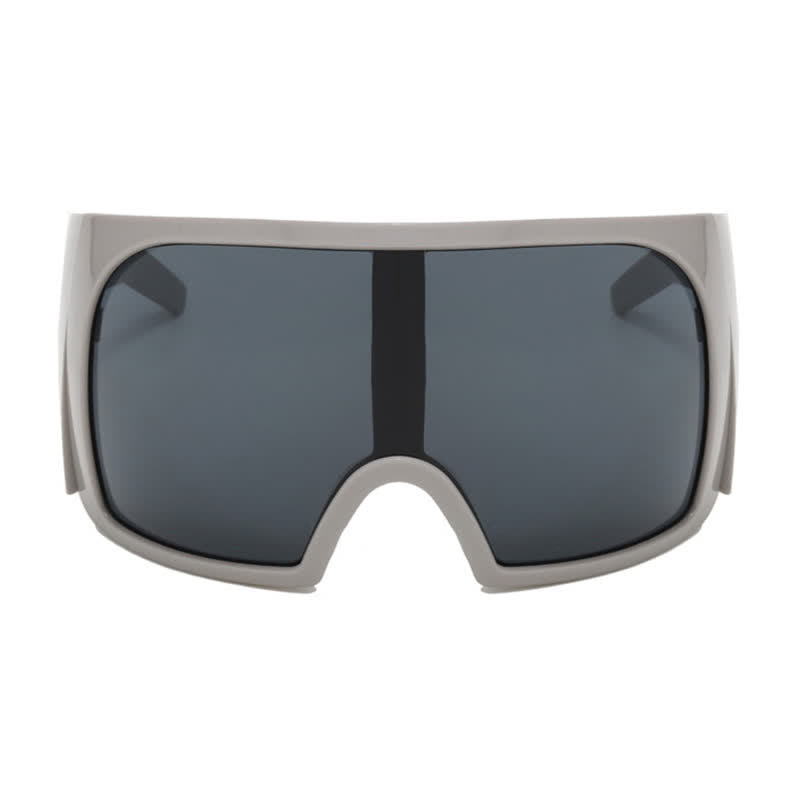 One-piece Lens Oversized Wrap Around Futuristic Sunglasses For Outdoor Sports