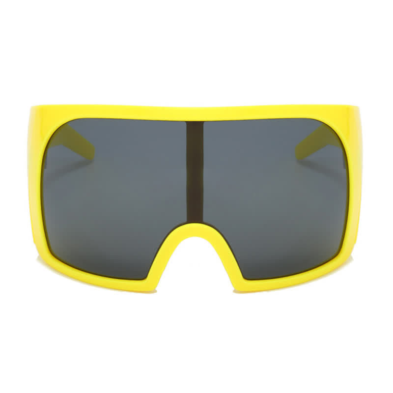 One-piece Lens Oversized Wrap Around Futuristic Sunglasses For Outdoor Sports