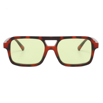 Double Bridges Square Frame Retro Sunglasses