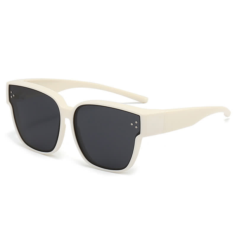Fit Over Glasses Square Frame Classic Polarized Sunglasses for Women Men