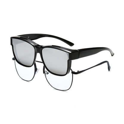 Fit Over Glasses Square Frame Polarized Sunglasses