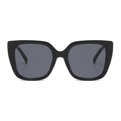 Leopard Pattern Square Frame Oversized Sunglasses