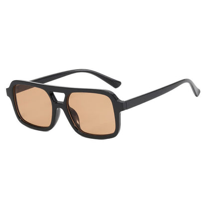 Double Bridges Square Frame Retro Sunglasses