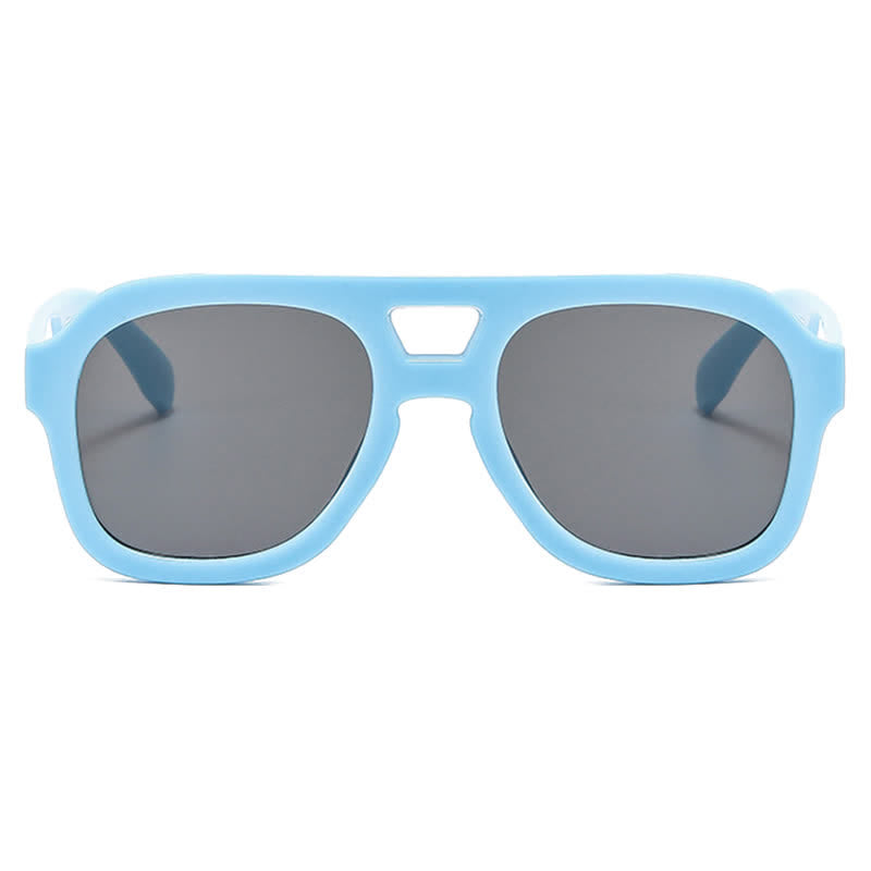 Double Bridges Thick Frame Hipster Aviator Sunglasses