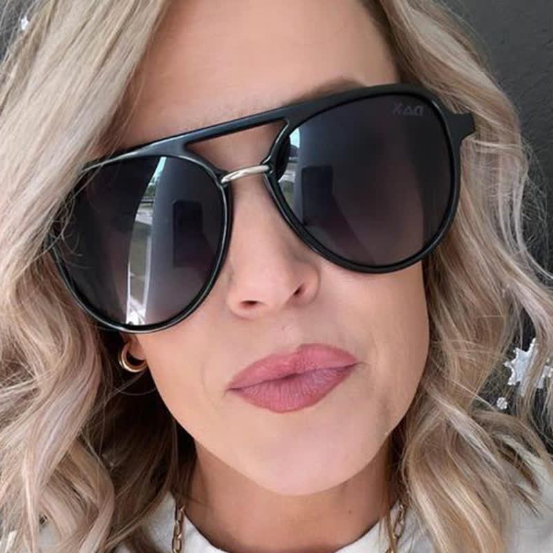 Double Bridges Polarized Aviator Sunglasses