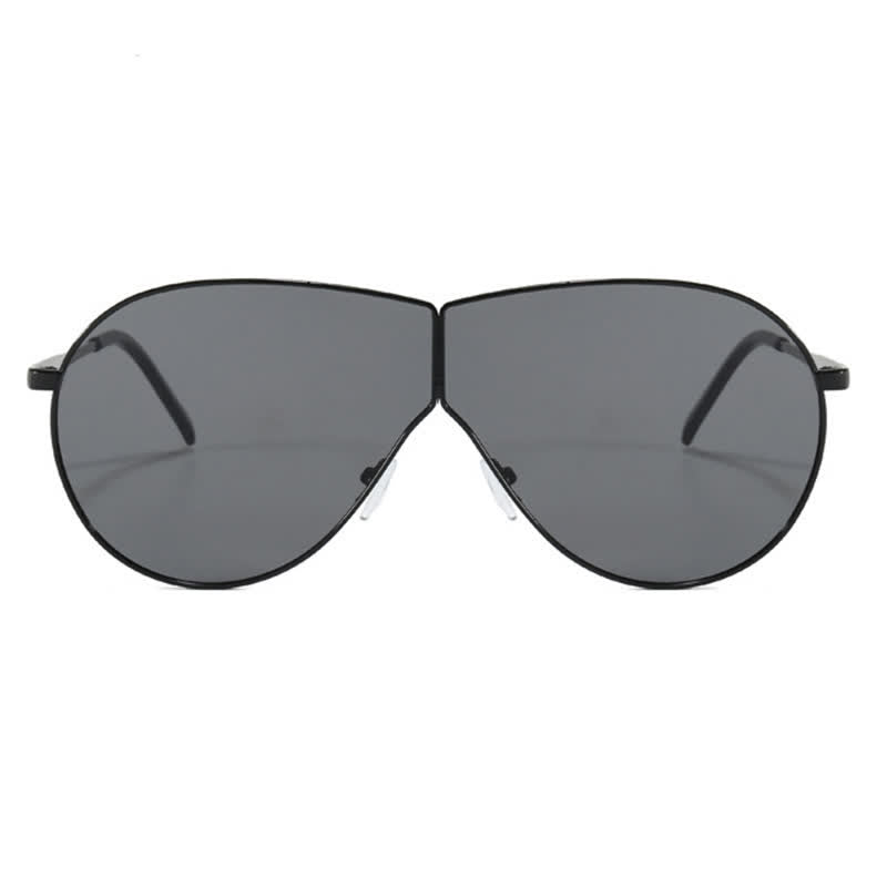 Hipster One-piece Metal Temples Aviator Sunglasses