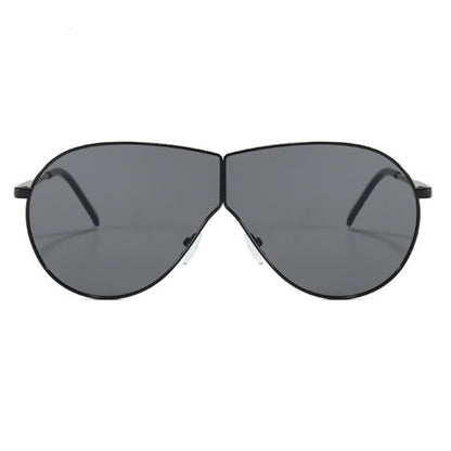 Hipster One-piece Metal Temples Aviator Sunglasses