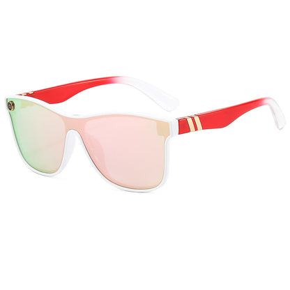 Women's Streamlined Sunglasses, Summer Personality Coating Gradient Reflective Oversized Sunglasses