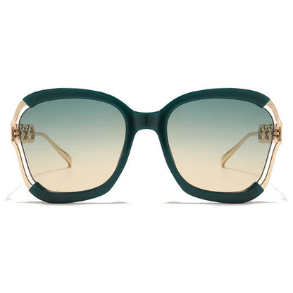 Fashion Square Chain Temples Oversized Sunglasses