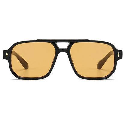Square Frame Double Bridges Vintage Arrow Sunglasses