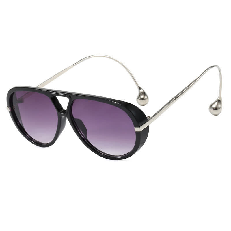 Double Bridges Metal Temples Aviator Sunglasses
