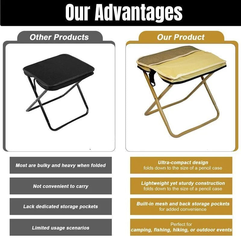 ⚡Last Day 70% OFF丨🏕️Outdoor Backpack Folding Stool🔥Buy 2 Free Shipping Only Today!