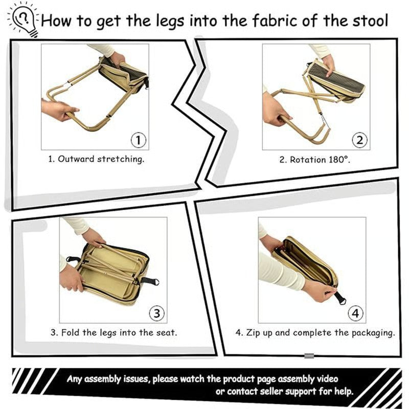 ⚡Last Day 70% OFF丨🏕️Outdoor Backpack Folding Stool🔥Buy 2 Free Shipping Only Today!