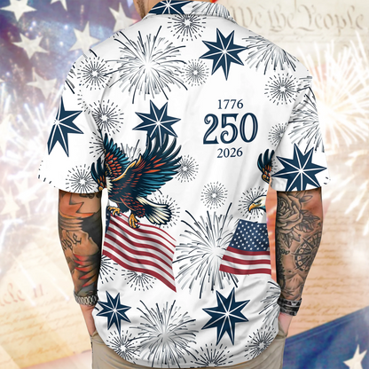 Men's American 250th Anniversary Art Print Hawaiian Shirt