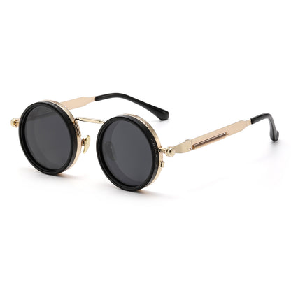 Round Adjustable Frame Steampunk Polarized Sunglasses
