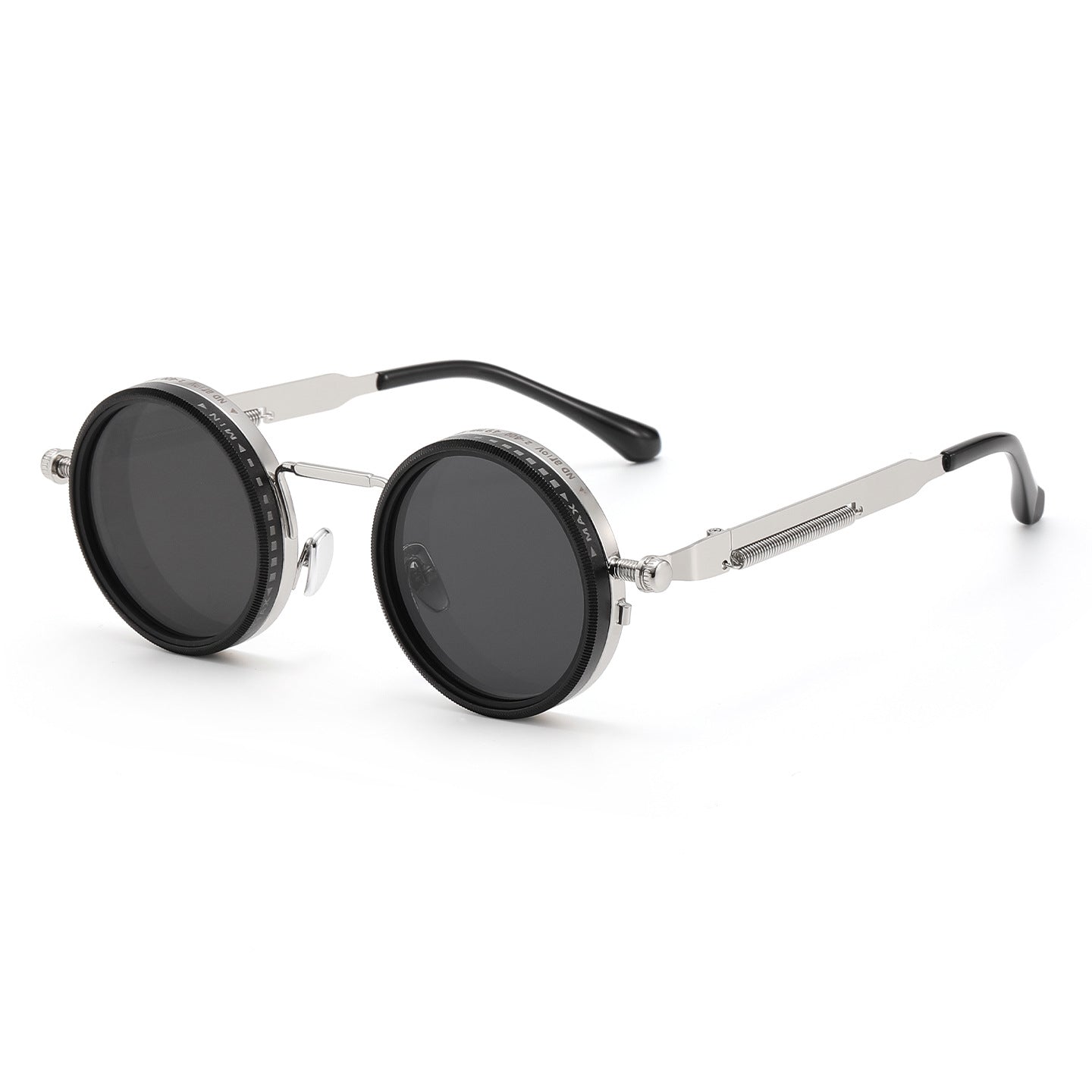 Round Adjustable Frame Steampunk Polarized Sunglasses