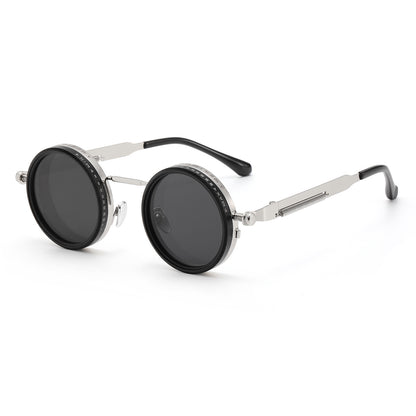 Round Adjustable Frame Steampunk Polarized Sunglasses