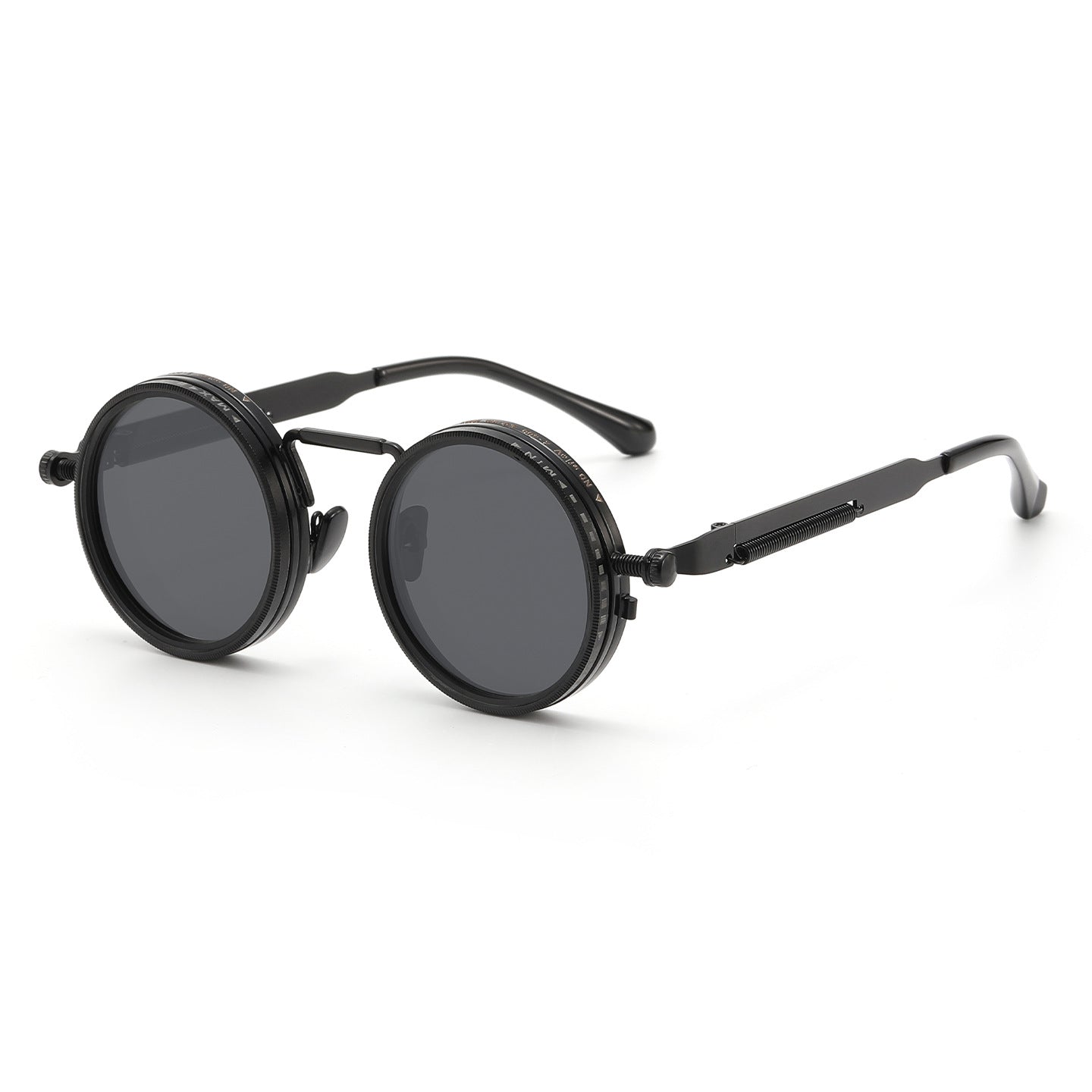 Round Adjustable Frame Steampunk Polarized Sunglasses