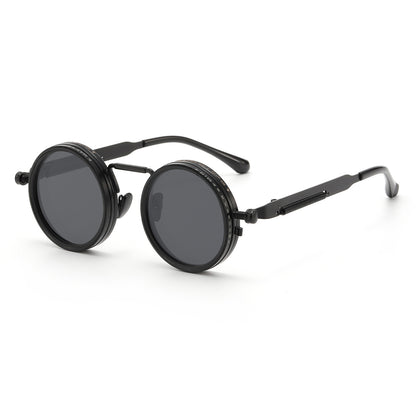 Round Adjustable Frame Steampunk Polarized Sunglasses
